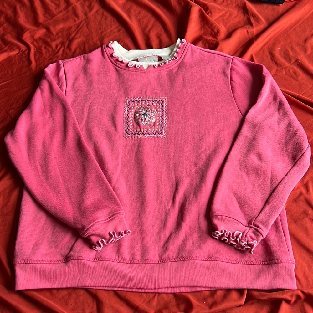 Studio works grandma embroidered sweater